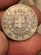 Argento lira 1863 usato  Roma