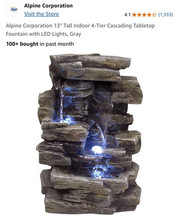 Fuente en cascada interior duradera de 4 niveles con piedra realista y luces LED segunda mano  Embacar hacia Mexico