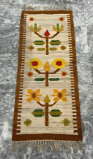 Tapeçaria vintage feita à mão polonesa europeia tecido plano lã kilim 120 x 51 cm comprar usado  Enviando para Brazil