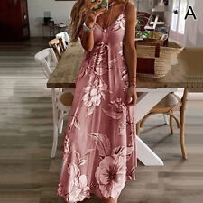 Usado, Vestido maxi feminino floral com alças feminino verão praia noite festa vestidos boho comprar usado  Enviando para Brazil