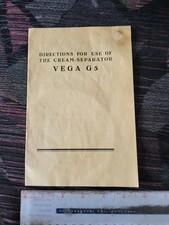 Vintage Original 1939 Vega G5 Separador de Creme Manual de Instruções Livro Suécia comprar usado  Enviando para Brazil