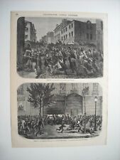 Gravure 1870. troubles d'occasion  Laxou