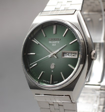 Relógio masculino vintage 1975 [quase perfeito] Seiko quartzo QZ 0923-8060 37mm mostrador verde comprar usado  Enviando para Brazil