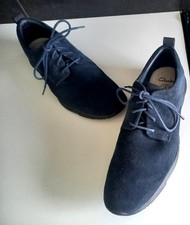 Clarks navy suede for sale  WORTHING
