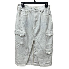 Nova Saia Maxi Carga Feminina American Eagle Média Branca Denim Algodão Longa comprar usado  Enviando para Brazil
