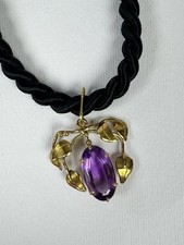 Collana ametista cordino usato  Brescia
