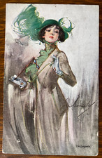 VANIDADES BARRIBALES Arte Antiguo 1912 HENDERSON Postal LORGNETTE Glamor Deco Dama segunda mano  Embacar hacia Mexico