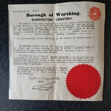1943 vintage burial for sale  WORTHING