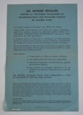 Artistes révoltés tract d'occasion  Expédié en Belgium