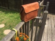 Bolsa satchel de couro marrom bolsa de mão ombro feita à mão satchel carteiro comprar usado  Enviando para Brazil