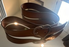 Cinto de couro genuíno marrom largo fivela de coração XL feminino Guatemala 1 5/8” 47” comprar usado  Enviando para Brazil