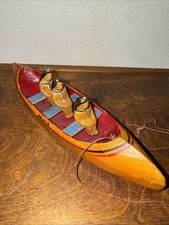 Vintage Nativo Americano WISCONSIN DELLS Souvenir Canoa Madeira Feita Na Alemanha comprar usado  Enviando para Brazil