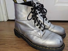 Silver martens boots for sale  DRIFFIELD