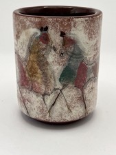 Lindo vaso de cerâmica moderno de meados do século com design de cavalo duplo comprar usado  Enviando para Brazil