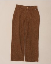Calça chino reta feminina VICINI Reino Unido 12 W28 L26 marrom algodão WU06 comprar usado  Enviando para Brazil