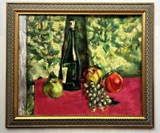 Usado, Bottle with Fruit Still Life, Nice Color Vintage Original Painting, Hand Made comprar usado  Enviando para Brazil