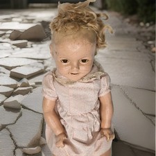 Antiga composição rachada 21" boneca menina colecionável assustador Halloween comprar usado  Enviando para Brazil