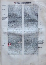 1486 Bíblia quire, 8 folhas, Atos, capítulo 2-18, impresso por Amerbach, Basileia comprar usado  Enviando para Brazil
