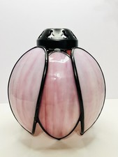 Abajur de vidro vintage 6,5 pol. rosa tulipa flor escória chaminé sombra comprar usado  Enviando para Brazil