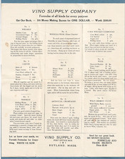 Usado, Receitas de vinho cerveja uísque c1920 Advertising Mailer VINO SUPPLY CO. Rutland Mass comprar usado  Enviando para Brazil