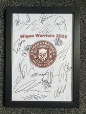 Folha de autógrafo Wigan Warriors 2025 Rugby League assinada à mão emoldurada A4, Nemba comprar usado  Enviando para Brazil