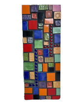 Telha cerâmica arte parede mosaico painel mídia mista estilo Gustav Klimt 24"x9" assinado comprar usado  Enviando para Brazil