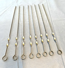 Espetos Kabob 8 peças de metal plano aço inoxidável churrasqueira 16" comprar usado  Enviando para Brazil