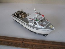 Barco de puerto vintage profesional construido en madera desgastado escala HO 1/87 para diseño de tren segunda mano  Embacar hacia Mexico