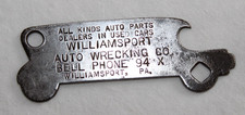 RARO 1911 Abridor de Latas de Publicidade de Carro de Turismo WILLIAMSPORT PA DESTRUIDORES AUTOMÁTICOS comprar usado  Enviando para Brazil