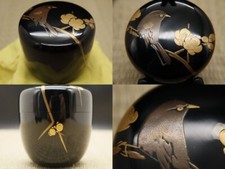 Laca japonesa madeira chá caddy Natsume com flor e pássaro Maki-e (605), usado comprar usado  Enviando para Brazil