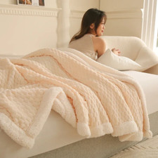 Novo Cobertor Quente de Lã Traseiro Cama Sofá Pele Macia Amigável Faux Cobertor de Lã de Cordeiro comprar usado  Enviando para Brazil
