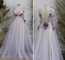 Vestidos de noiva roxos boêmios com flores escuras vestidos de noiva sem mangas comprar usado  Enviando para Brazil