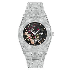 Usado, Premium Relogio Masculino Luxo Prata Esqueleto Quartzo Relógio Limitado Personalizado comprar usado  Enviando para Brazil