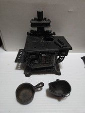 Fogão a lenha vintage Queen preto ferro fundido miniatura com panelas  comprar usado  Enviando para Brazil