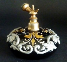 ANTIGUIDADE mão ptd MORIAGE atomizador de perfume de vidro preto tcheco/boêmio c1890-1910 comprar usado  Enviando para Brazil