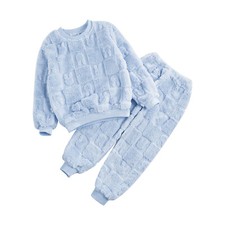 Pulôver de lã infantil masculino feminino 2 peças quente difuso manga longa com calças roupa para casa comprar usado  Enviando para Brazil