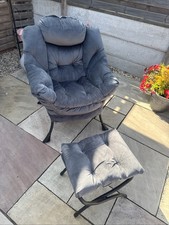 Grey velour chair for sale  KIDDERMINSTER