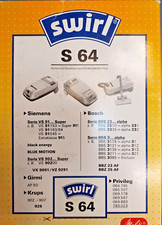 Swirl staubsaugerbeutel s64 gebraucht kaufen  Berlin