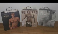 *LOTE de 3* Sacolas de Compras Vintage Abercrombie & Fitch A&F & Hollister Modelo Masculino comprar usado  Enviando para Brazil