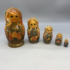 Bonecas russas vintage de madeira para aninhamento Matrioska pintadas à mão conjunto de 5 comprar usado  Enviando para Brazil