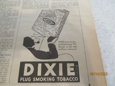 1936 DIXIE PLUG TABACO PARA FUMAR, CACHIMBO, ANÚNCIO DE JORNAL FAMILY HERALD comprar usado  Enviando para Brazil