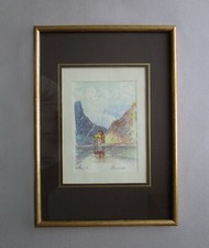Antik riginal aquarell gebraucht kaufen  Deutschland