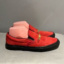 Tênis VANS Classic Slip On vermelho quente pimenta camurça. Tamanho 7 M tamanho 8,5 F, usado comprar usado  Enviando para Brazil