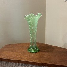 Molde vintage Northwood vaso tronco de árvore verde soprado pescoço de babado opalescente comprar usado  Enviando para Brazil