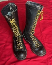 16" Wesco Lineman Botas Logger Biqueira de Aço Preta Tamanho 11 D Placas Laterais de Aço EUA comprar usado  Enviando para Brazil