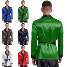 Jaqueta masculina de cetim para fumar pijama roupão quimono roupão com cinto roupa de dormir comprar usado  Enviando para Brazil