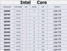 LOTE DE CPUs Intel Q6600 Q6700 Q8200 Q8300 Q8400 Q9300 Q9400 Q9500 Q9450 Q9550 Q9650 comprar usado  Enviando para Brazil