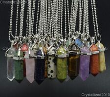 Usado, Colar pingente de chakra de reiki com pontas hexagonais de pedras preciosas naturais prata 18K comprar usado  Enviando para Brazil