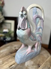 Galo de madeira esculpido à mão colorido pastel arte popular estatueta fazenda rústica comprar usado  Enviando para Brazil