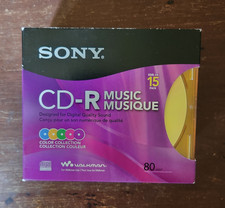 Usado, Sony CD-R Música "Pacote com 15" 80 min - CD Discos Graváveis com Estojos Coloridos NOVO comprar usado  Enviando para Brazil